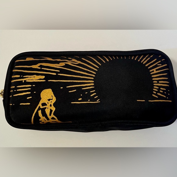 agnes Handbags - Agnes b x Cathay Pacific inflight amenity pouch bag black gold airline canvas
